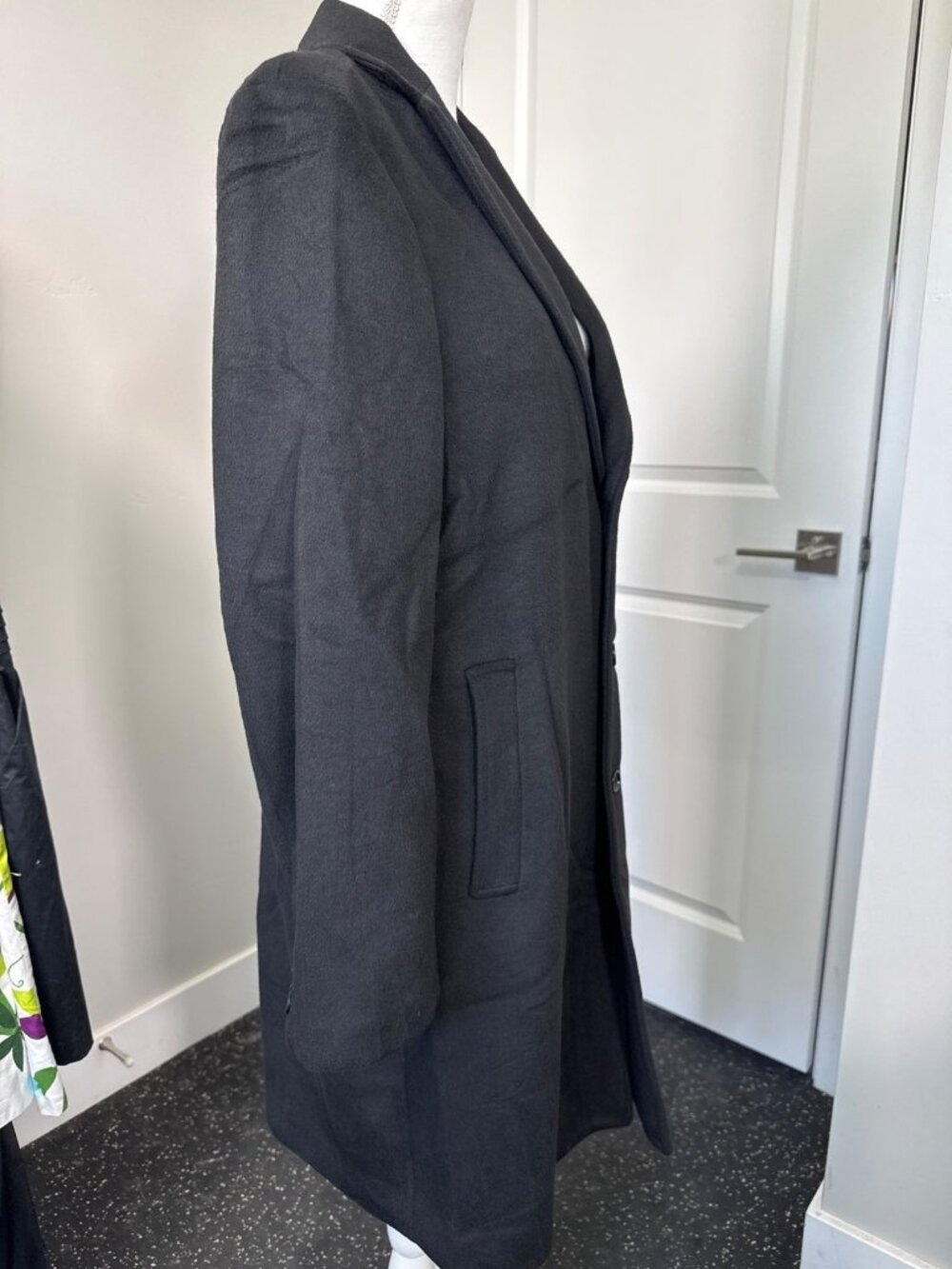 Alfani Mens Black Wool Blend Overcoat Size M Indonesia Dress Office - Picture 10 of 14